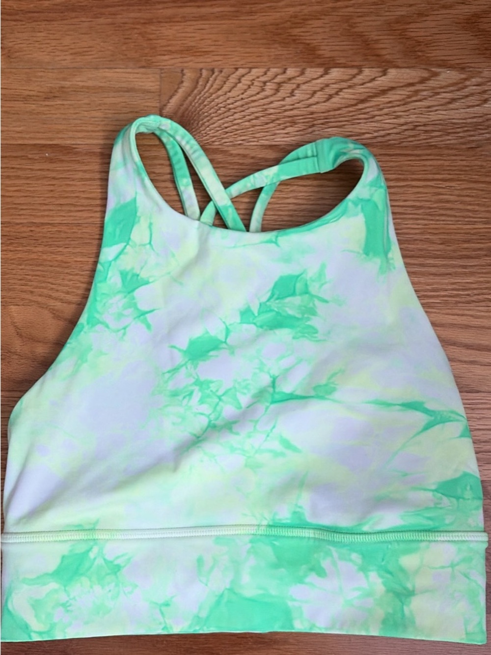 lululemon athletica Green Tie-Dye High Neck Crop Top